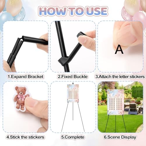 Yousoontic 15.8 x 23.6 Inch Bear Gender Reveal Voting Board with Easel Display Stand Bear Gender Reveal Decorations Bears Baby Shower Games Boy or Girl Party Supplies - Image 6