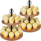 Cupcake Stand, 2 Pack Rustic Wood 2 Tier Cake Stand, Cupcake Tower by Unknown