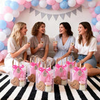 62PCS Baby Shower Prizes for Game Winners, Baby Shower Favors Gift Set for Games, Bridal Shower & Party Events, with Tumblers Notebooks Candles Mirror with Hair Brush & Gift Bags (Pink) - Image 6
