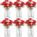 Zeyune 6 Sets Mason Jar Table Centerpiece with Artificial Peony Baby's Breath Flower Centerpieces Faux Flowers with Rope for Wedding Reception Engagement Bridal Shower Rustic Table Decor(Red) by Zeyune