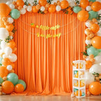 Orange Backdrop Curtain 10 Panels-Wrinkle-Free Curtains Polyester Photography Drapes for Baby Shower Birthday Party Photo Background Backdrop Stand- 40 X10FT (Orange) - Image 6