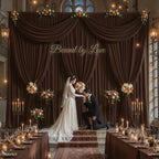 30x10FT Backdrop Curtains with Rod Pockets - Wrinkle Free Photo Stage Backdrop 6 Panels Curtains Drapes for Photography Wedding Party Baby Shower Decorations (Brown) - Image 4