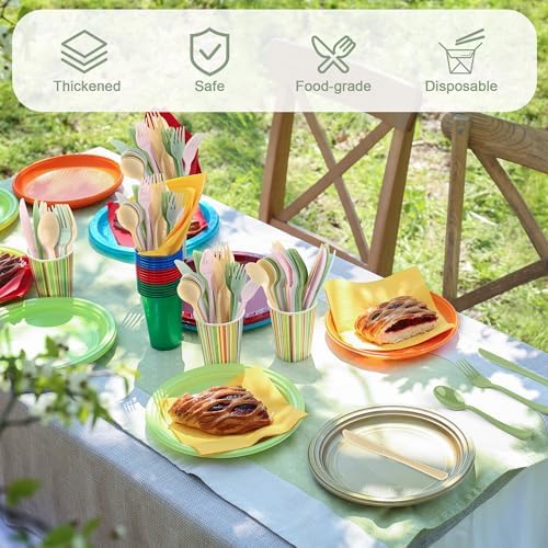 Kochorie 300 Pieces Sage Green and Pink Plastic Silverware, Disposable Plastic Utensils, Heavy Duty Cutlery Set Heavyweight Flatware Includes Spoons Forks Knives for Birthday Wedding Party Supplies - Image 5