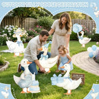 5Pcs Silly Goose Baby Shower Decorations, Blue Large Goose Cardboard Cutout Standup, Geese Birthday Party Sign for Photo Booth Props Backdrop Garden Entrance Decor Cartoon Party Supplies - Image 3