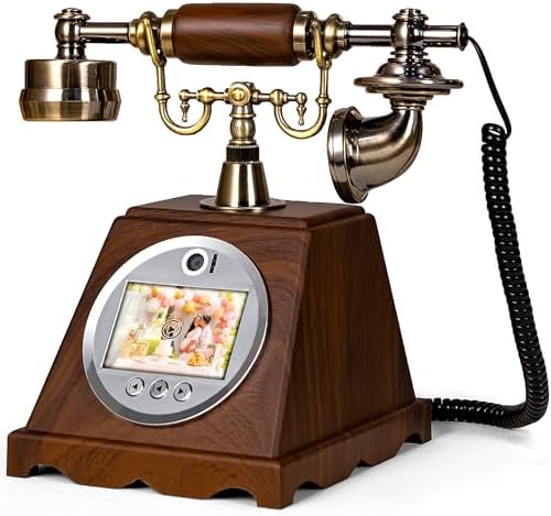 Video Audio Guest Book Wedding Phone,1080P HD Video Phone Guestbook, Preserve Your Special Occasions, Ideal for Wedding Bridal Shower, Birthday, Graduations, Baby Shower(Retro Brown) by FiayaComVintageTelephone
