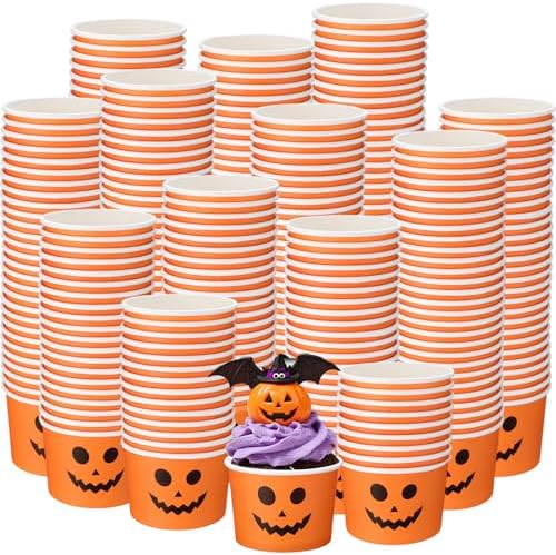 Honeydak 400pack 5oz Halloween Pumpkin Snack Cup Jack Lantern Ice Cream Cup by Honeydak