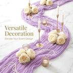 Lilac Purple Lavender 17 x 108 Inch Cheesecloth Table Runner - Boho Gauze Sheer Fabric for Wedding Baby Shower Party Home Decor - Image 5