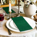 KAMMAK Dark Green Napkins Disposable with Pocket Cloth Like Dinner Paper Napkins 100 Pack Folded Guest Hand Towel for Party Decoration, Wedding Reception, Bathroom or Restaurant (16.5 x 16.5 inch) - Image 3