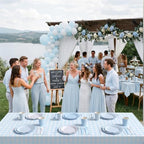 Ceenna 392 Pcs Blue Gingham Paper Plates Napkins Cup Party Supplies for 48 - Image 5
