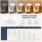 White Oval Paper Lanterns, 22in Large Hanging Paper Lantern Shade, 2 Pack - Image 6