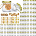 GIVAMEIHF Mini Honey jars 1.5oz, 60 pcs Honey Jars with 60 Bee Stickers,Tags,Jutes Rope,Mini Honey Jars with Lids, Perfect for Candle Jar,Spices,Jams,Baby Shower, Wedding Favors, Party Favors by GIVAMEIHF