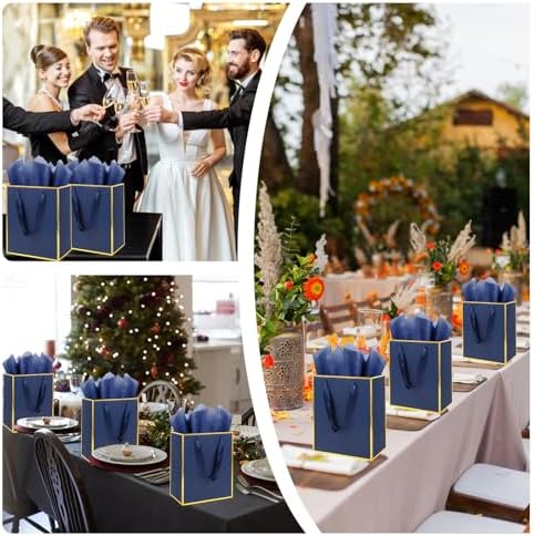Addblu 50 Pack Bulk Luxury Gift Bags with Handles & 50 Tissue Papers - Image 4