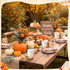 Pickmesh 250 Pcs Happy Friendsgiving Party Decorations Give Thanks Paper Plates Napkins and Cups Fall Pumpkin Disposable Tableware Set for Autumn Harvest Thanksgiving Farmhouse Party Supplies Serve 50 - Image 5