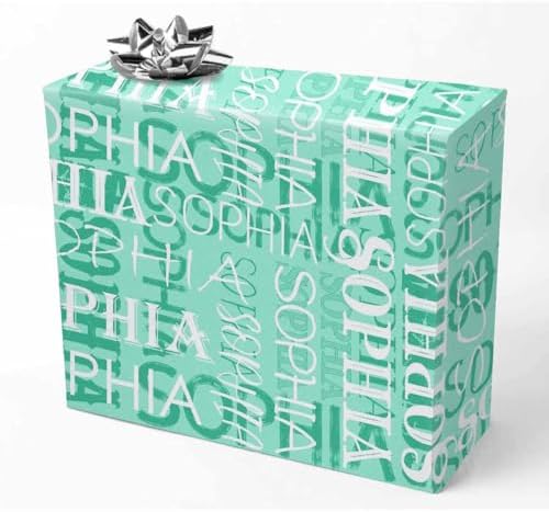 AOFUN Wrapping Paper Roll with Printed Name Gift Wrap Funny Happy Birthday Gift Wrap Birthday Wrapping Paper For Men Christmas Paper Wrap 5 Rolls 58" x 23" by Unknown