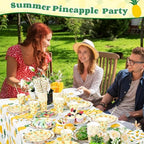 Ceenna 452 Pcs Tropical Pineapple Party Decoration for 50, Pineapple Paper Plates Napkins Cups Tablecloth Luau Hawaiian Disposable Tableware Set for Summer Birthday Baby Shower Wedding Party Supplies - Image 5
