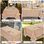 Ridhi Amber Marigold Hand Block Print Cotton Rectangle Tablecloth 60x60 inch Reusable Table Cover Decorative Everyday Use for Dining Room, Farmhouse, Home Gift for Spring, Summer - Image 5