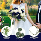 12 Bundles Royal Blue White Artificial Peonies Silk Flowers Bulk - Image 6