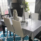 Eternal Beauty Silver Sequin Tablecloth 72 x 108-Inch Sparkly Overlay Rectangle Glitter Table Cover for Wedding Party Birthday Decoration - Image 5