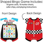 Big Dot of Happiness Let’s Go Racing - Racecar - Picture Bingo Cards and Markers - Race Car Baby Shower Shaped Bingo Game - Set of 18 (Pack of 2) - Image 3