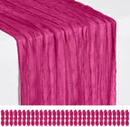30 Pack Fuschia Cheesecloth Table Runner 17x108 Inches Boho Home Decor by Showgeous