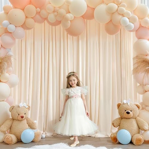 40x10FT Champagne Backdrop Curtains for Wedding Parties, Wrinkle Free Polyester Photography Backdrop Drapes for Wedding Baby Shower Birthday Parties Stage Background Stand Decorations 4x10ft,10 Panels - Image 3