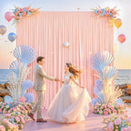 10x10FT Backdrop Curtains with Rod Pockets - Wrinkle Free Photo Stage Backdrop 2 Panels Curtains Drapes for Photography Wedding Party Baby Shower Decorations (Blush Pink) - Image 5