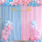 10x10 Pink Blue Backdrop Curtains for Gender Reveal Boy or Girl Parties Wrinkle Free Photo Curtains Backdrop Drapes Fabric Decoration for Birthday Party Baby Shower 5ft x 10ft,2 Panels by Tao-GePartyDecorations