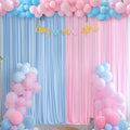 Pink Blue Backdrop Curtains for Gender Reveal Boy or Girl Parties Wrinkle Free Photo Curtains Backdrop Drapes Fabric Decoration for Birthday Party Baby Shower 5ft x 8ft,2 Panels by Tao-GePartyDecorations