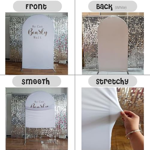 We Can Bearly Wait Brown Arch Cover for Baby Shower Party Decor,Elastic Spandex (G2352X,4.6x8ft (140x240cm)) - Image 4