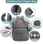 ISMGN Diaper Bag Backpack with Changing Station, Baby Bag for Mom, DeepGrey - Image 2