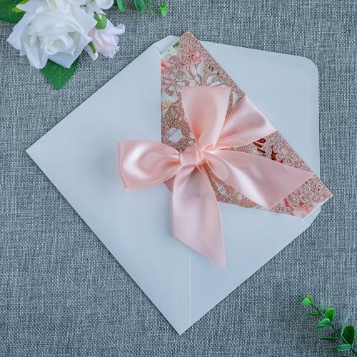 20 PCS 5.12x7.2 Butterfly Personalized Quinceanera Invitation, Customized XV Anos Laser Cut Invitation Cards with Envelopes (Rose Gold Personalized) - Image 5