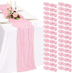 30 Pack Cheesecloth Table Runner 10FT Light Pink Table Runner Boho Gauze Cheese Cloth Table Runners Long Rustic Sheer Table Decorations for Wedding Party Baby Bridal Shower Birthday Holiday Home by Showgeous