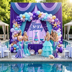 10ft x 10ft Purple Backdrop Curtains for Parties, 2 Panels 5ft x 10ft Wrinkle-Free Drapes for Lavender Wedding Bridal Shower Halloween Baby Shower Girl Birthday Princess Photo Background - Image 5