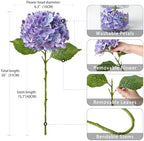 ZYTUYO 4 Pcs Bright Purple Real Touch Hydrangea Artificial Flowers Boho Lifelike Real Looking Latex Hydrangeas Flower with 20'' Long Stem for Indoor Xmas Home Decor Christmas Table Centrepiece - Image 6