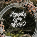Happily Ever After Neon Sign,Custom Wedding Neon Sign, Wedding Backdrop Neon Light Wedding Gifts Party Welcome Signs,Valentine Day GiftSize:18x17inches by BELISAMA