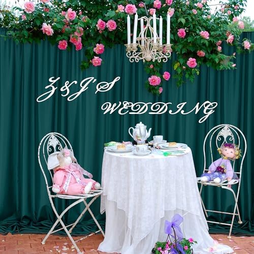 MEETSKY Green Backdrop Curtains,Party Backdrop Drapes,5ft x 10ft,2 Panels - Image 4