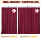 24x10FT Burgundy Backdrop Curtains for Wedding Parties, Wrinkle Free Polyester Photography Backdrop Drapes for Wedding Baby Shower Birthday Parties Stage Background Stand Decorations 4x10ft,6 Panels - Image 7