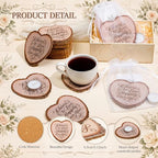 LemonRoad 192 Pcs Wedding Favors for Guests Cork Coasters Candles Bulk Thank You for Celebrating with Us Party Decoration Cards and Organza Bags for Wedding Gift Bridal Shower Party Favor (Heart) - Image 3