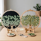 Wedding Guest Book Alternative Tree with Leaves, Personalized Drop Box - Image 4