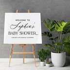 Andaz Press 16"x20" White Acrylic Personalized Baby Shower Welcome Sign, Gender Neutral Large Custom Sign for Easel Stand, Baby Shower Decorations - Image 2