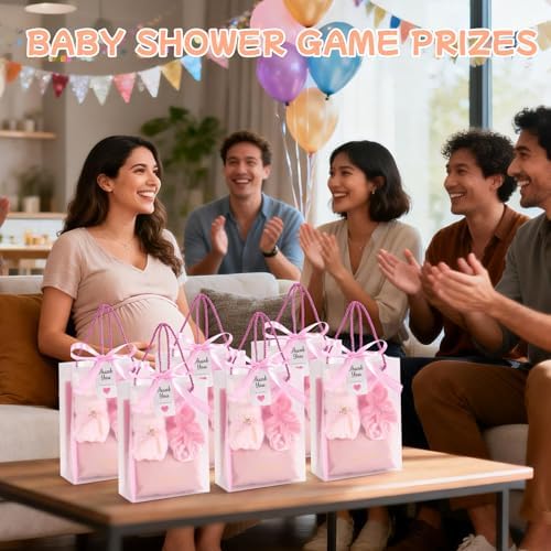 55-Piece Baby Shower Game Winner Prize Set, Including Hair Ties, Eye Mask, Makeup Bag and Gift Bag, Suitable for Baby Shower Game Prizes, Weddings and Bridal Shower Gifts (PINK) - Image 6