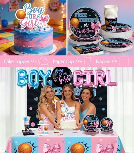 Cocomigo 303 PCS Free Throws or Pink Bows Gender Reveal Decorations - Image 5