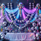 Gejoy 200 Pcs Link Balloons Latex Party Decor,Metallic Silver,10 Inch by Gejoy