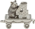 Danforth Birthday Bear Cub Train Candleholder | Pewter Handcrafted in USA by DANFORTH