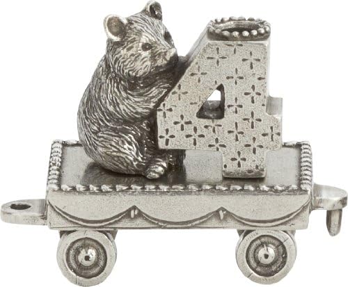 Danforth Birthday Bear Cub Train Candleholder | Pewter Handcrafted in USA by DANFORTH