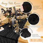 18 Pack Black Cheesecloth Table Runner 17x108 Inches Boho Home Decor - Image 3
