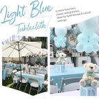 Showgeous 60x102 Inch Light Blue Rectangle Tablecloth 10 Pack Fit 6FT Table - Image 6