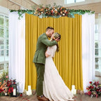 10 x 10 Feet Gold Backdrop Curtain for Partie, Background Curtains for Photoshoot, Birthday, Wedding, Halloween, Thanksgiving, Christmas Day, New Year Party Decorations 5Ft x 10Ft, 2 Panels - Image 6
