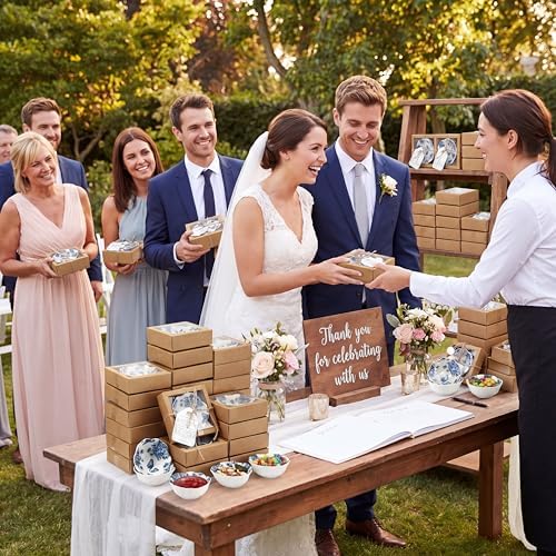 Teenyyou 80 Pack Wedding Favors Small Ceramic Bowls Blue Floral - Image 7