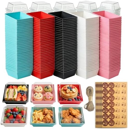 150 Pack Charcuterie Boxes with Clear Lids, Containers Dessert Boxes by Unknown